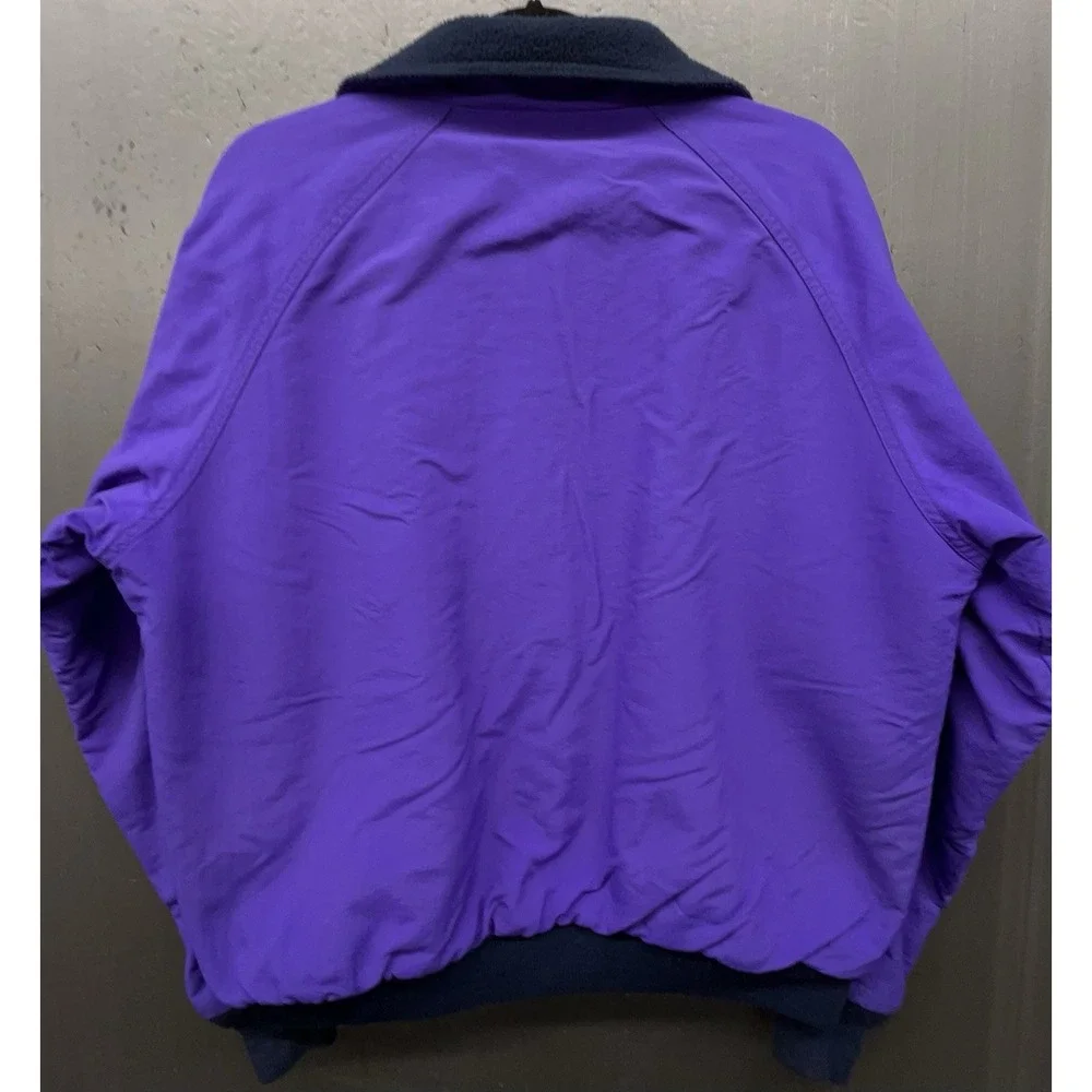 Vtg Lands End Squall Jacket Women‎ M Purple Fleece Lined Zip Pockets Outdoor USA